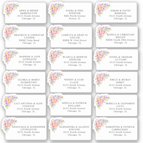 Wedding guest Address labels Cut Vinyl Sticker