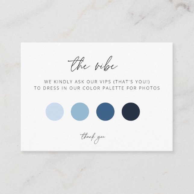 Wedding Guest Attire Card | Wedding Color Palette (Front)