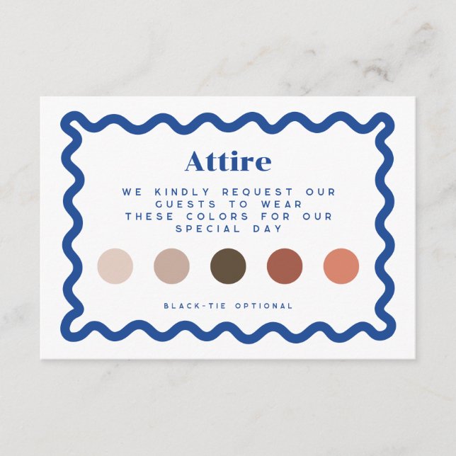 Wedding Guest Attire Card Wedding Color Palette (Front)