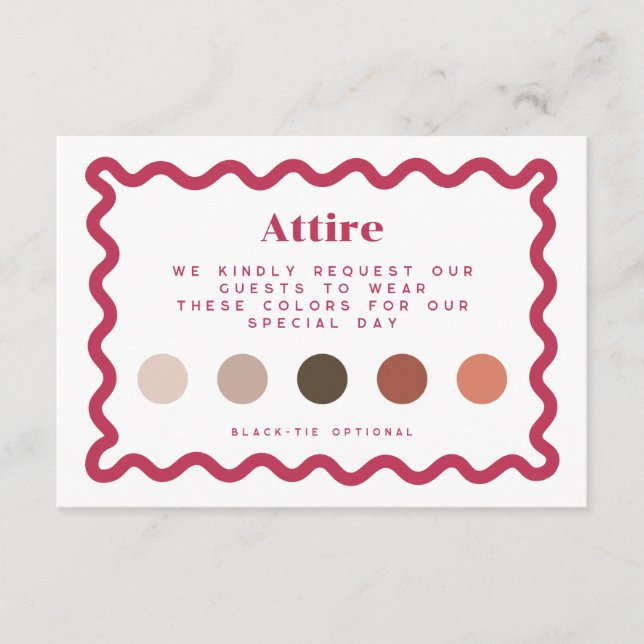 Wedding Guest Attire Dress Code Card (Front)