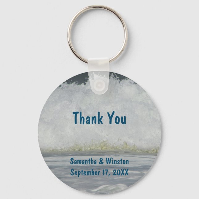 Wedding Guest Beach Ocean Ceremony Thank You Keychain (Front)
