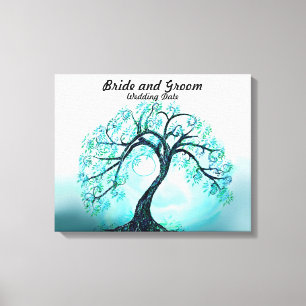 Wedding Guest Book Alternative Blue Tree of Life