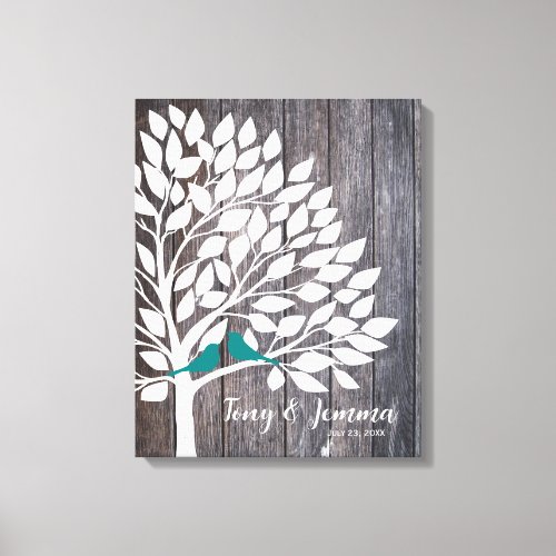 Wedding guest book alternative canvas