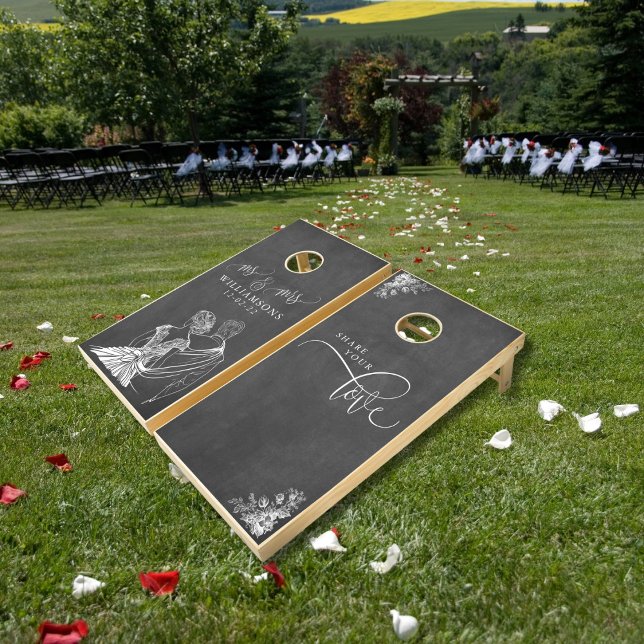 Wedding Guest Book Alternative Elegant Mr & Mrs Cornhole Set (Creator Uploaded)