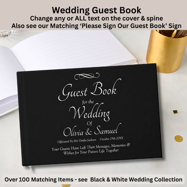 Wedding Guest Book Black White Infinity Scroll (Creator Uploaded)