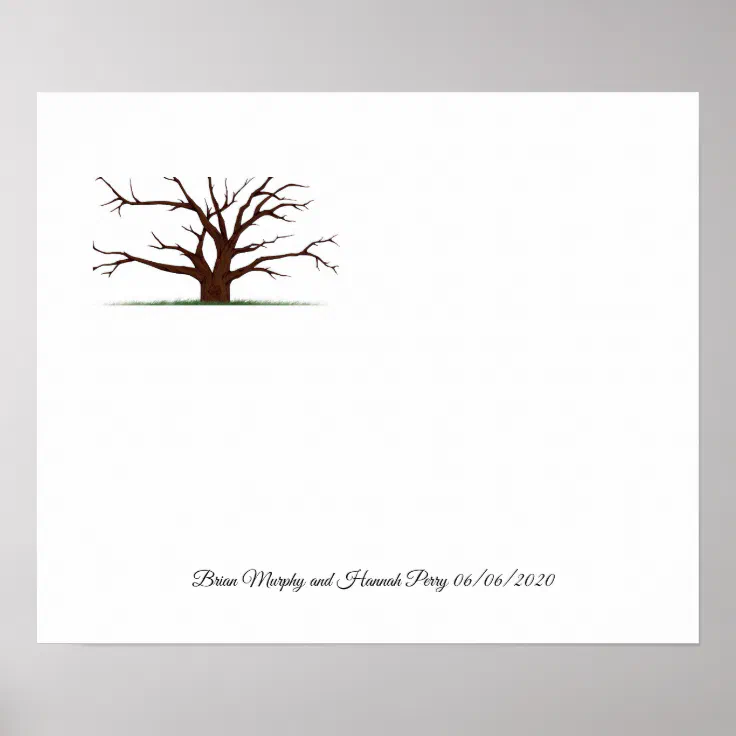 wedding guest book brown fingerprint tree zazzle