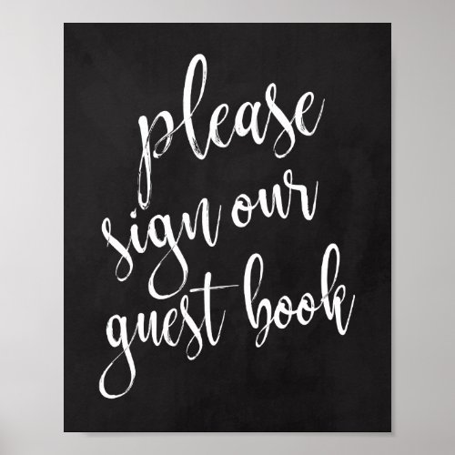 Wedding Guest Book Chalkboard 8x10 Sign