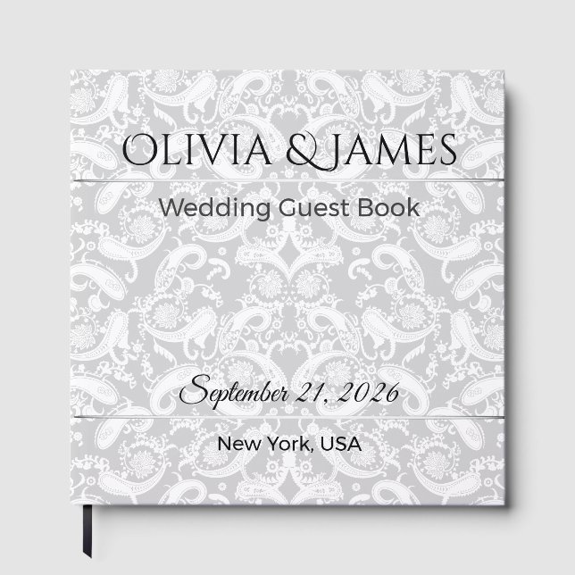 Wedding Guest Book Custom Elegant Luxury (Front)