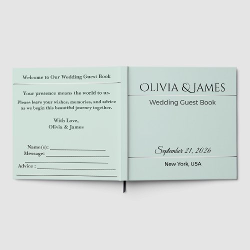 Wedding Guest Book Custom Minimal Elegant