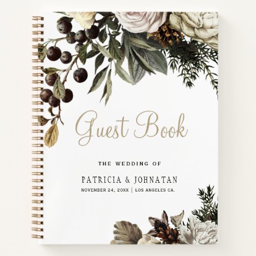 Wedding guest book elegant floral