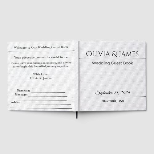 Wedding Guest Book | Elegant Minimalist Keepsake