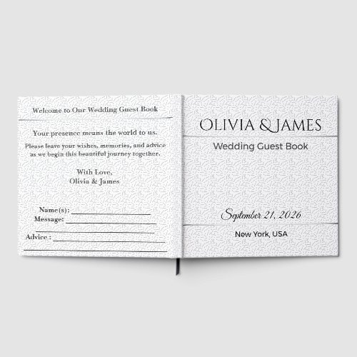 Wedding Guest Book Elegant Minimalist Keepsake Lov