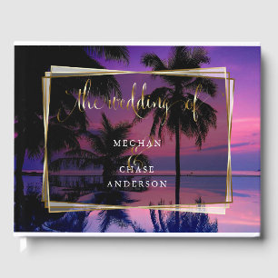 Wedding Guest Book    Exotic Tropical Night Beach