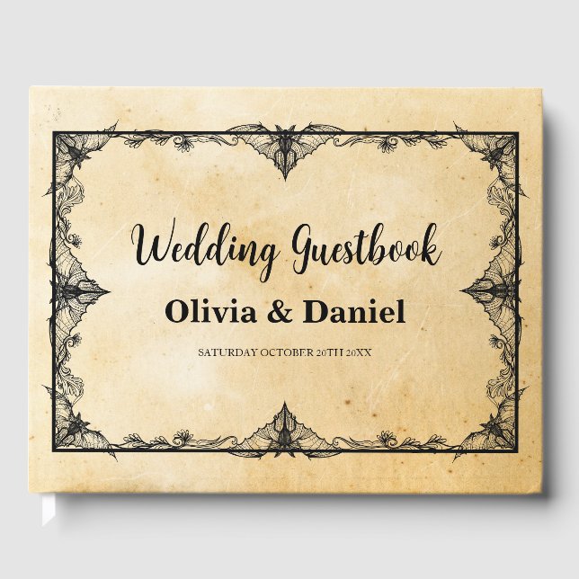 Wedding Guest Book Halloween Gothic Style (Front)