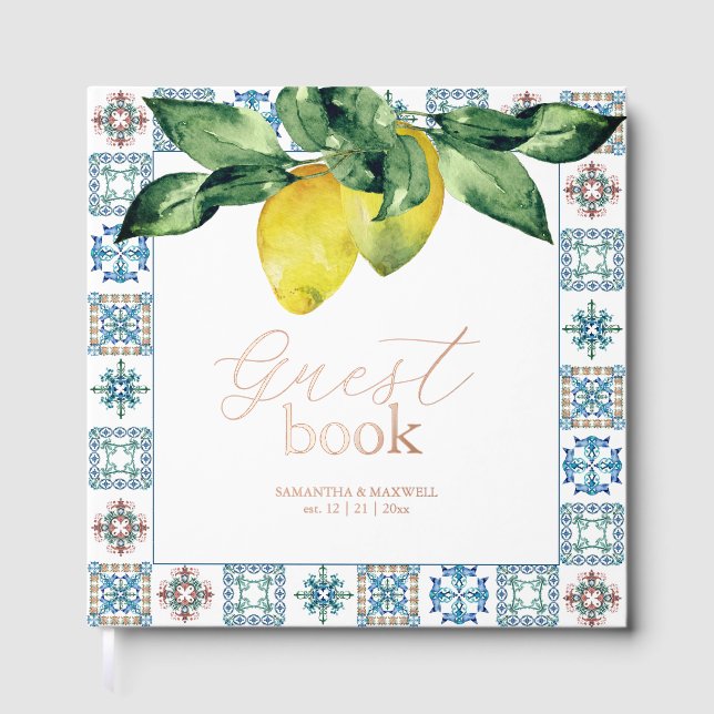 Wedding Guest Book Lemons & Botanicals (Front)