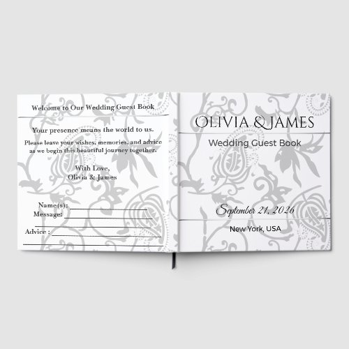 Wedding Guest Book Luxury Elegant Keepsake Classic
