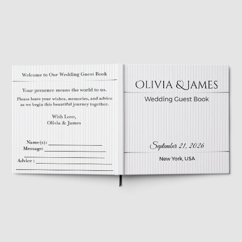 Wedding Guest Book Minimal Elegant Keepsake
