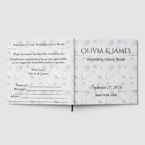 Wedding Guest Book Modern Elegant Keepsake