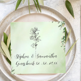 Wedding Guest Book, Personalized Linen Wedding Napkins