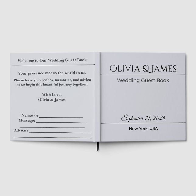 Wedding Guest Book Personalized Memory Keepsake (Full)