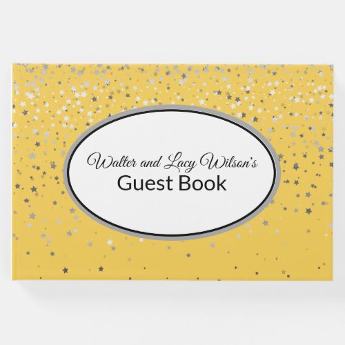 Wedding Guest Book_Petite Stars in Marigold Guest Book