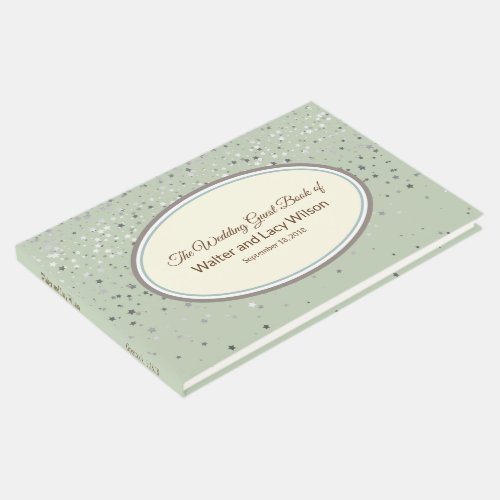 Wedding Guest Book_Petite Stars in Mist Green Guest Book