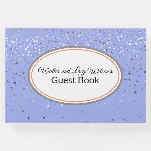 Wedding Guest Book_Petite Stars in Periwinkle Guest Book