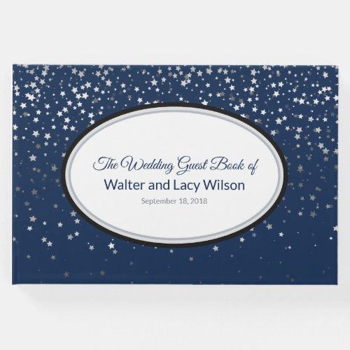 Wedding Guest Book_Petite Stars in Sapphire Guest Book