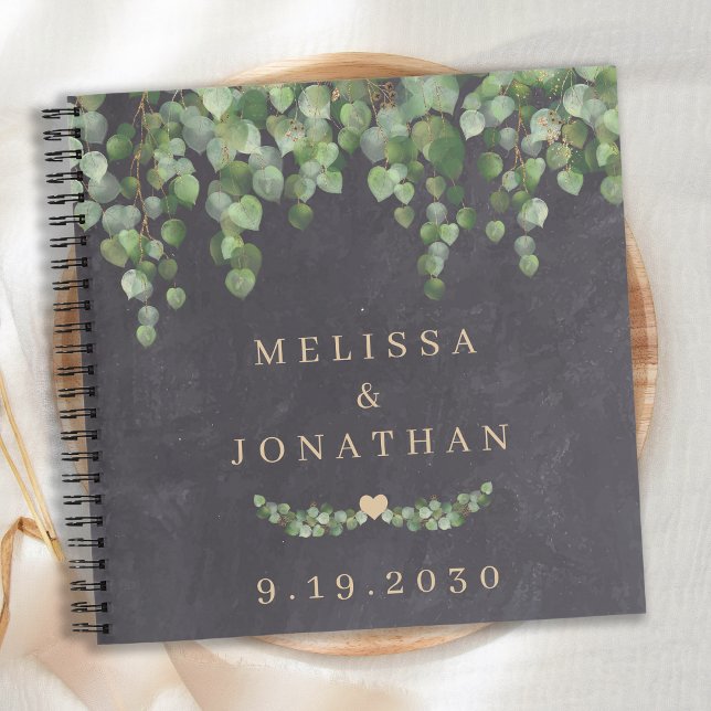 Wedding Guest Book Rustic Greenery Gold Botanical (Creator Uploaded)