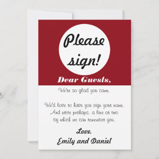 Wedding Guest Book Sign Red White Polka Dots