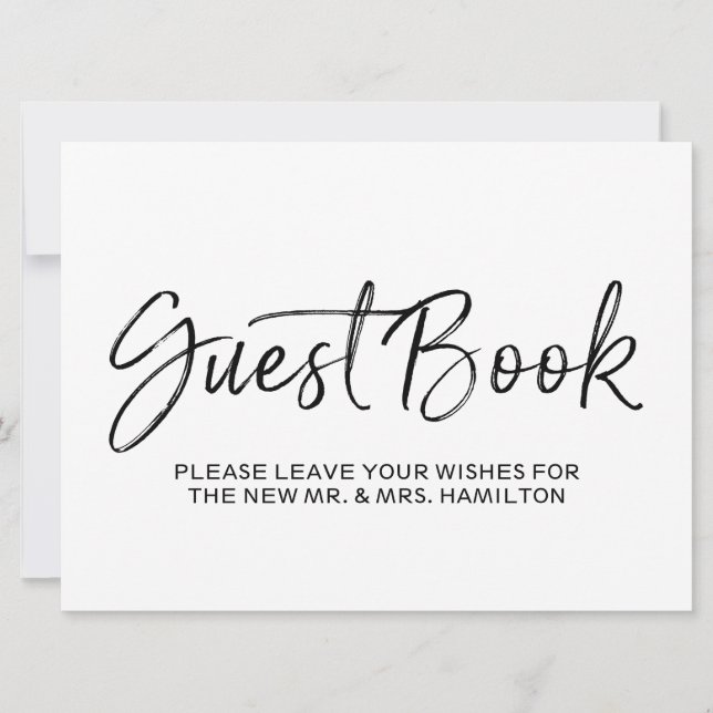 Wedding Guest Book Sign | Stylish Gold Lettered Invitation (Front)