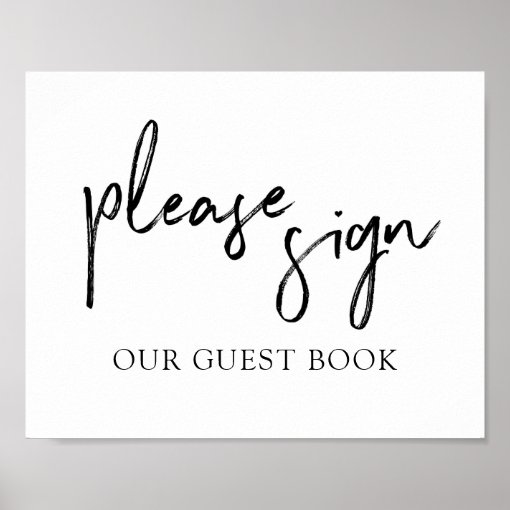 Wedding Guest Book Sign Typography | Black | Zazzle