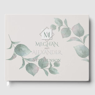 Wedding Guest Book Silver Sage Eucalyptus