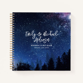 Wedding Guest Book Starry Night Galaxy Celestial