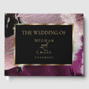 Wedding Guest Book Stunning Bold Cassis Metallic