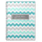 Wedding Guest Book Teal Gray Chevron Notebook