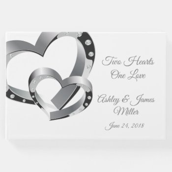 Wedding Guest Book-two Hearts Guest Book by photographybydebbie at Zazzle