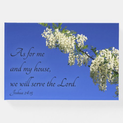 Wedding Guest Book with Flowers  Bible Verse