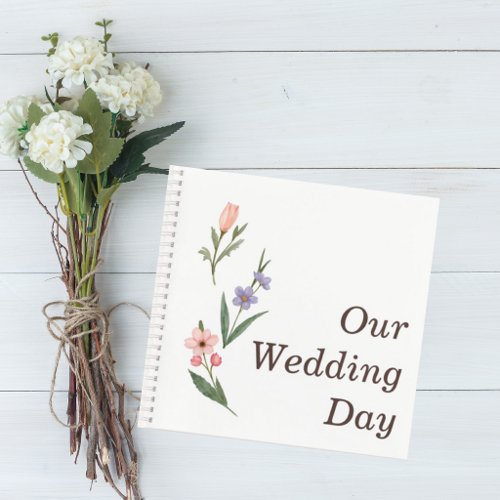 Wedding Guest Book with Romantic Botanical Design