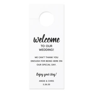Wedding Guest Doorhanger Welcome & do not disturb