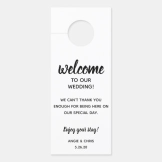 Wedding Guest Doorhanger Welcome & do not disturb