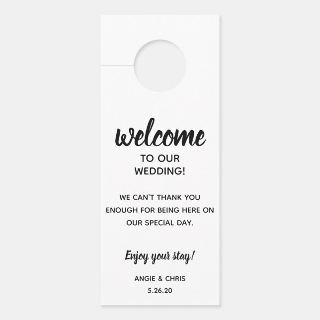 Wedding Guest Doorhanger Welcome & do not disturb (Front)