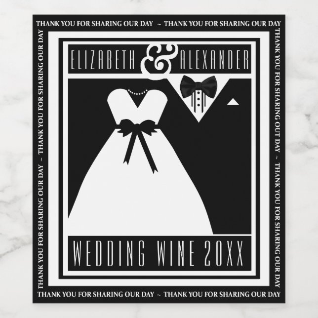 Wedding Guest Favor Wine Bottle Label Personalized (Single Label)