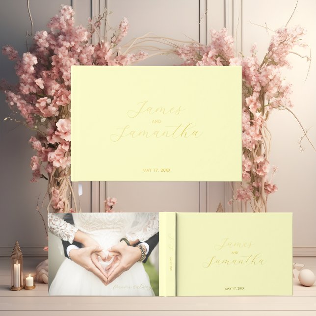 Wedding Guest Foil Notebook | Butter Yellow Foil Guest Book (Creator Uploaded)