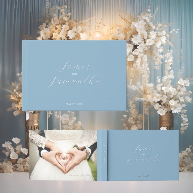 Wedding Guest Foil Notebook | Light Blue Foil Guest Book (Creator Uploaded)