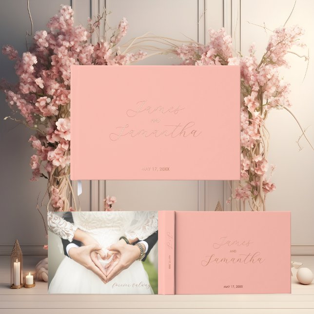 Wedding Guest Foil Notebook | Light Coral Foil Guest Book (Creator Uploaded)