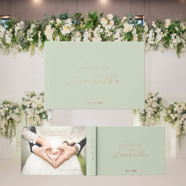 Wedding Guest Foil Notebook | Light Sage Foil Guest Book (Creator Uploaded)