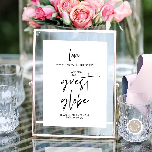 Wedding Guest Globe Love Makes The World Go Round Poster