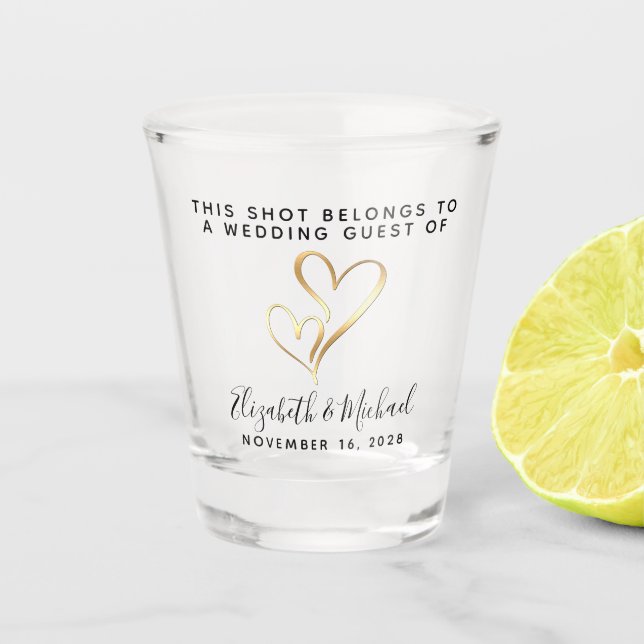 Wedding Guest Keepsake Party Favor Shot Glass (Front)