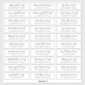 Wedding Guest Names Address Modern Simple Chic Sticker